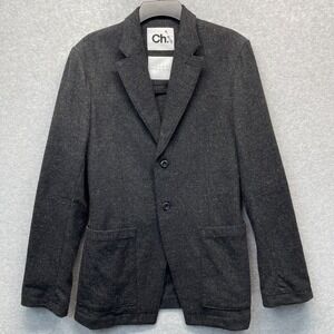 Chapter Brand Tweed Blazer Womens Medium Black Long Sleeve Pockets Collared
